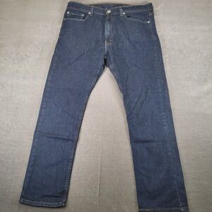 Levi's 513 Slim Straight Jeans Mens Actual Sz 36x30 Dark Indigo Blue Denim Pants
